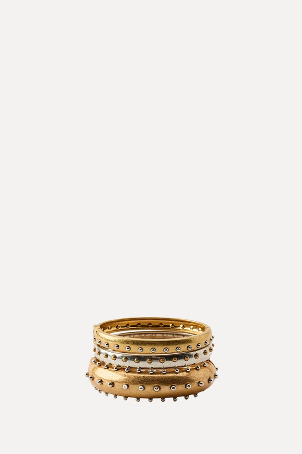Pack Of 3 Metal Stud Bracelets