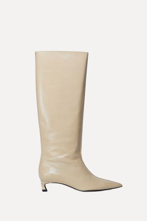 Sophie Premium Leather Point Boots from Topshop