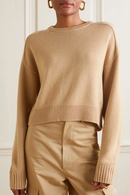 Bruzzi Oversized Cropped Wool And Cashmere-Blend Sweater from LOULOU STUDIO