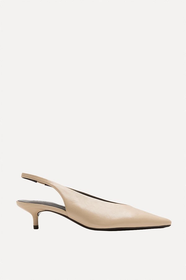 Kitten Heel Pointed Slingbacks