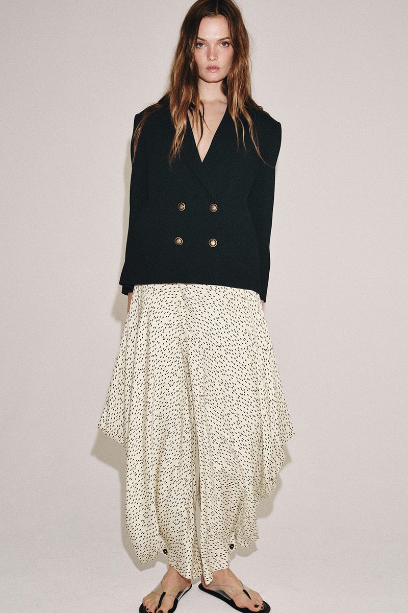 Draped Printed Trousers