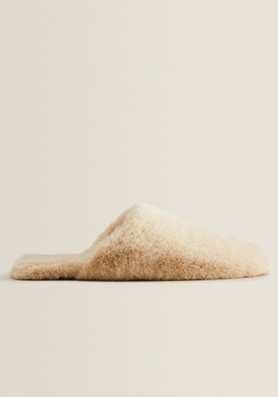 Faux Fur Slippers from Zara