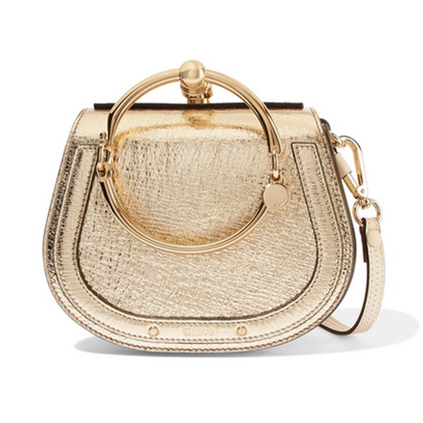 Chloé Nile Bracelet Small Metallic Textured Shoulder Bag from Chloé