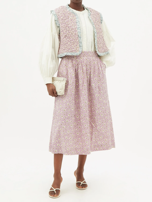 Ida Floral Print Cotton Midi Skirt from SEA