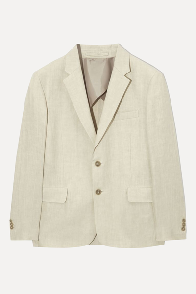 Regular-Fit Single-Breasted Linen Blazer from COS