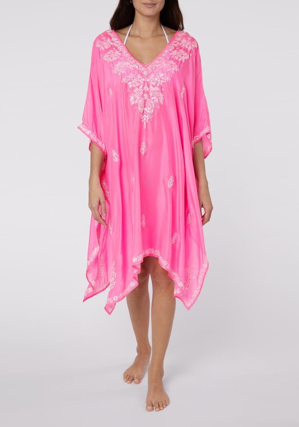 Pink Silk Poncho