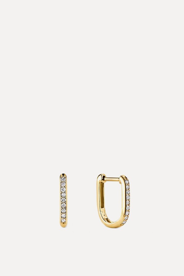 Pavé Diamond Huggie U Hoops from Mejuri