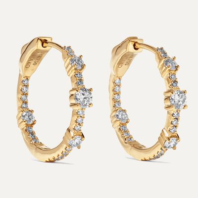 Collins 18-Karat Gold Diamond Hoop Earring from Anita Ko