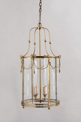 Neo-Classical Brass Hall Lantern from Lassco