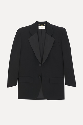 Oversized Tuxedo Jacket In Grain De Poudre