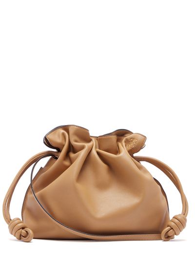 Flamenco Drawstring Leather Cross-Body Bag