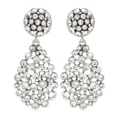 Crystal Embellished Clip-On Earrings