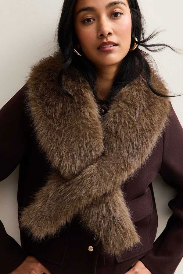 Mink Faux Fur Stole Scarf from New Look