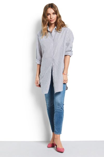 Striped Lurex Boyfriend Shirt