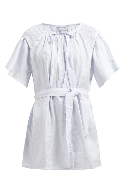 Hans Ufmafrök Smocked Linen Mini Dress from Innika Choo