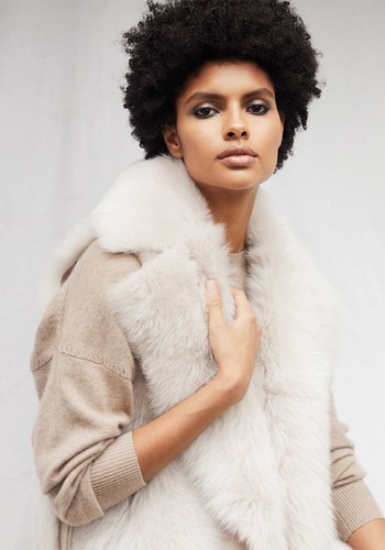 Tabitha Shearling Gilet With Zip Detail