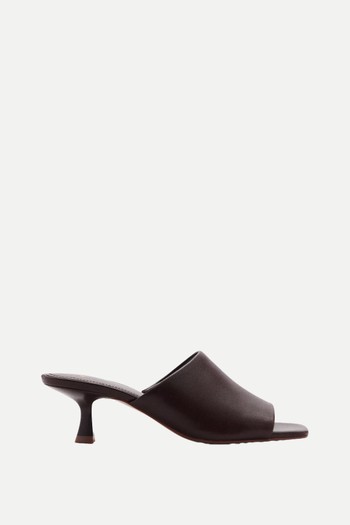 Kitten-Heel Leather Sandals  from Mango 