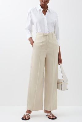 Linen-Blend Wide-Leg Suit Trousers from Toteme