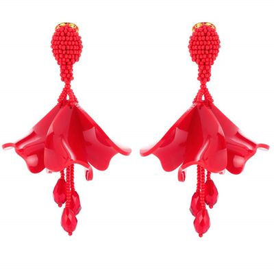 Cayenne Large Impatiens Floral Earrings