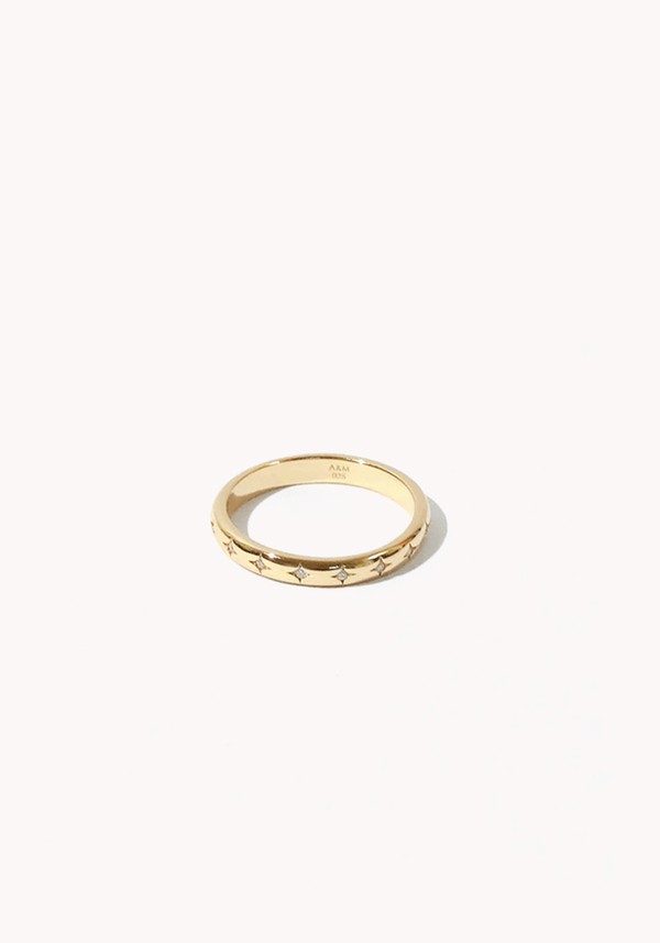 Cosmic Star Band Ring In Gold