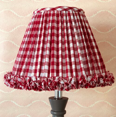 Gingham Gathered Fabric Lampshade from The Lampshade Loft