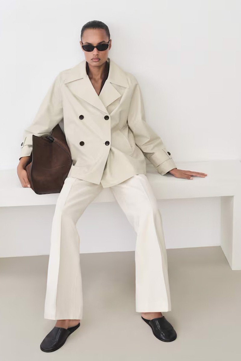 Short Double-Breasted Trench Coat from Mango