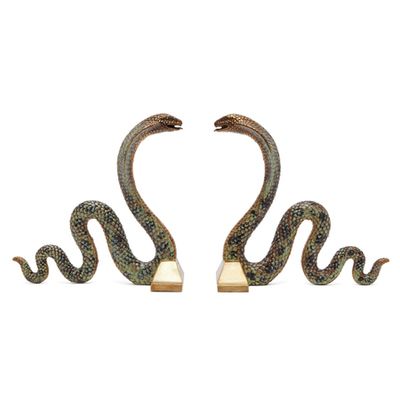 Cobra Brass Bookends from House Of Hackney