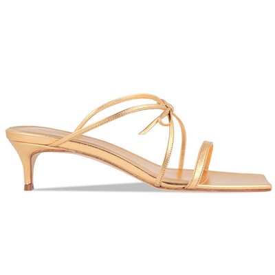 January Gold Leather Sandals