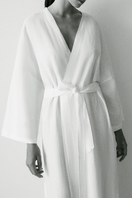 Linen Piped Dressing Gown from Zara Home