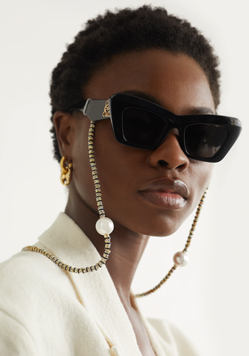 Crystal & Faux Pearl Sunglasses Chain, £145 | Pearl Octopussy