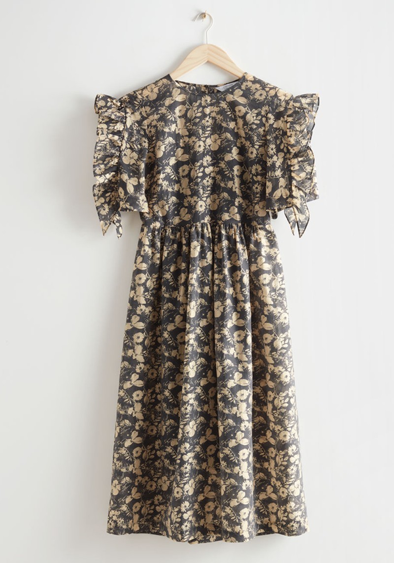 Frill Sleeve Midi Dress from & Other Stories