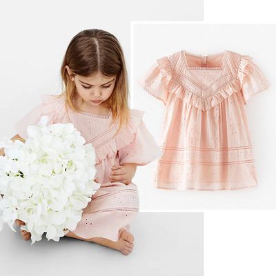 Pink Embroidered Dress from Zara