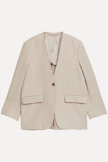 Collarless Linen Blazer from ARKET