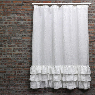 Linen Ruffles Shower Curtain from Linenshed