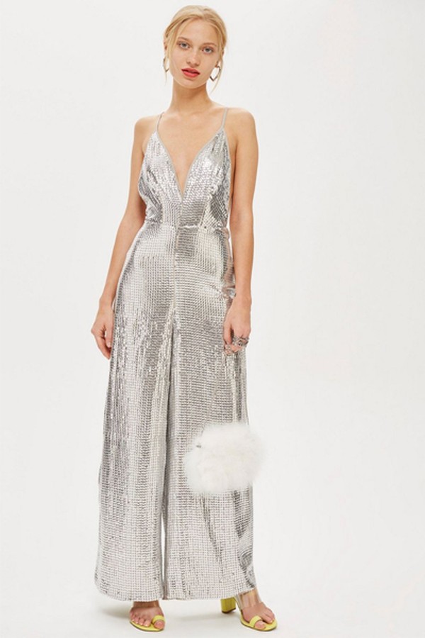 Silver Sequin Jumpsuit