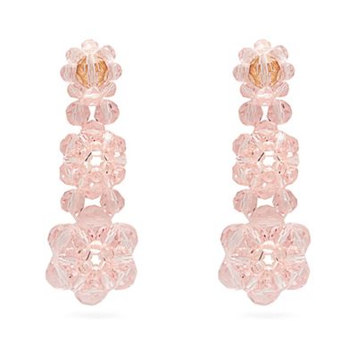Floral Beaded Drop Earrings from Simone Rocha