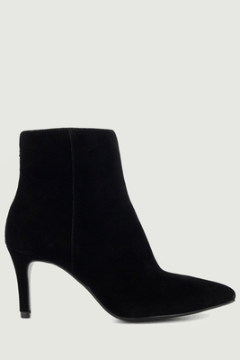 Suede Stiletto Heel Pointed Ankle Boots from Dune London