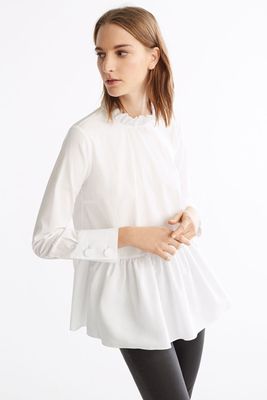 Poplin Blouse With Ruffle Collar from Uterque