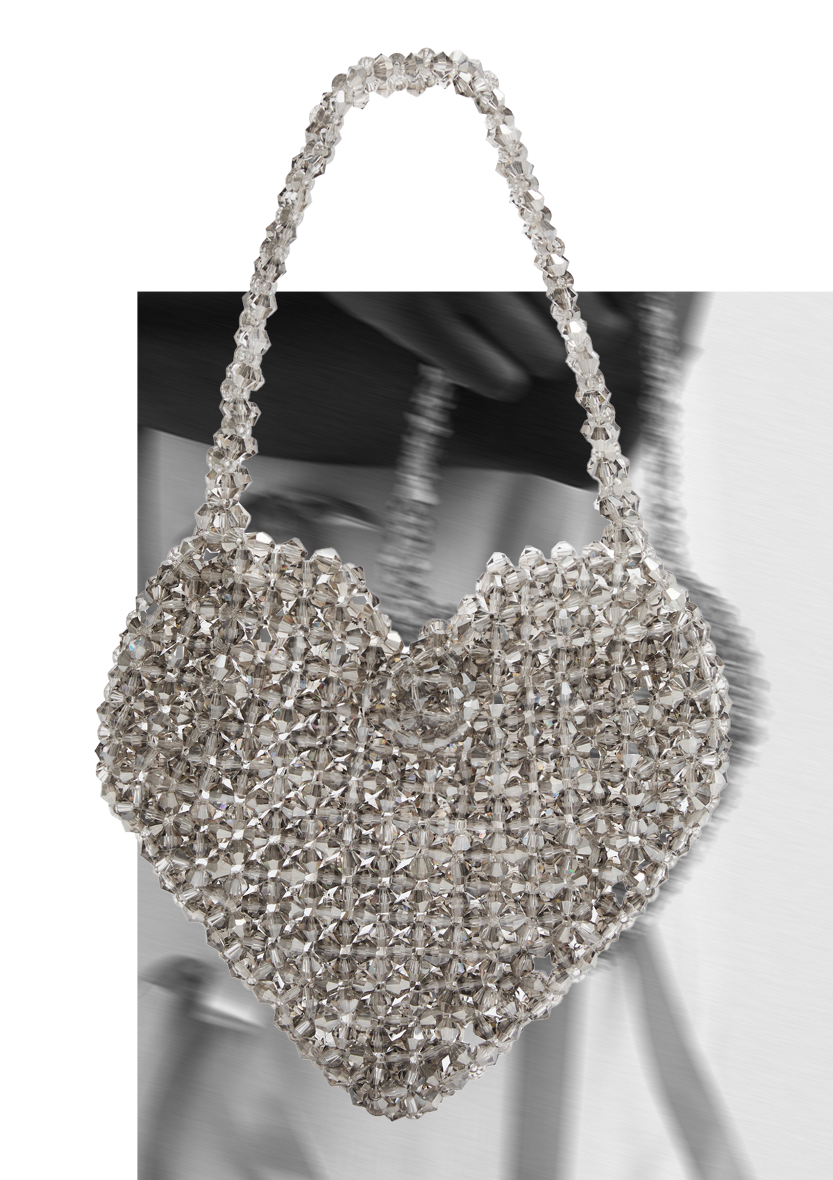 Swan Mini Beaded Heart Top Handle Bag from SISTER JANE