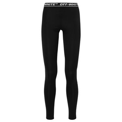 Perforated Stretch-Jersey Leggings