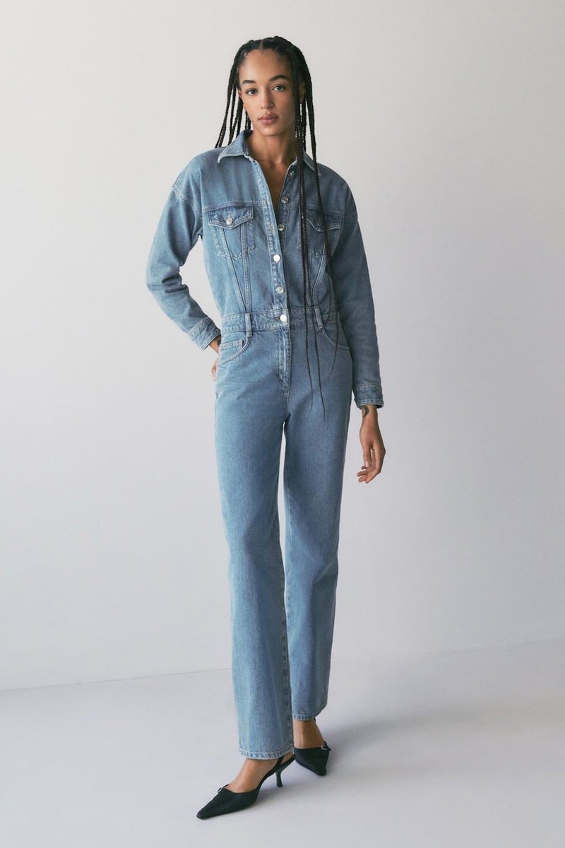 Long Denim Jumpsuit from Mango