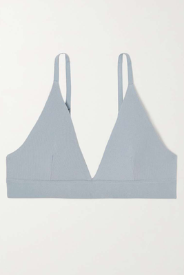 Ribbed Stretch-Organic Cotton Soft-Cup Bra from Baserange