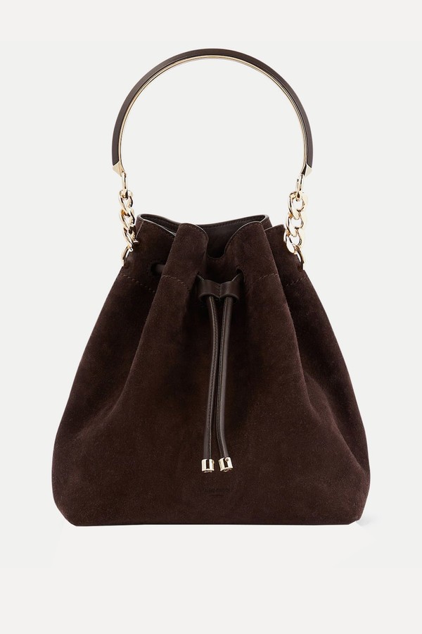 Bon Bon Suede Bucket Bag from Jimmy Choo