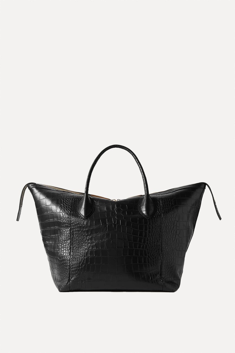 Kasia Medium Croc-Effect Leather Tote from KHAITE