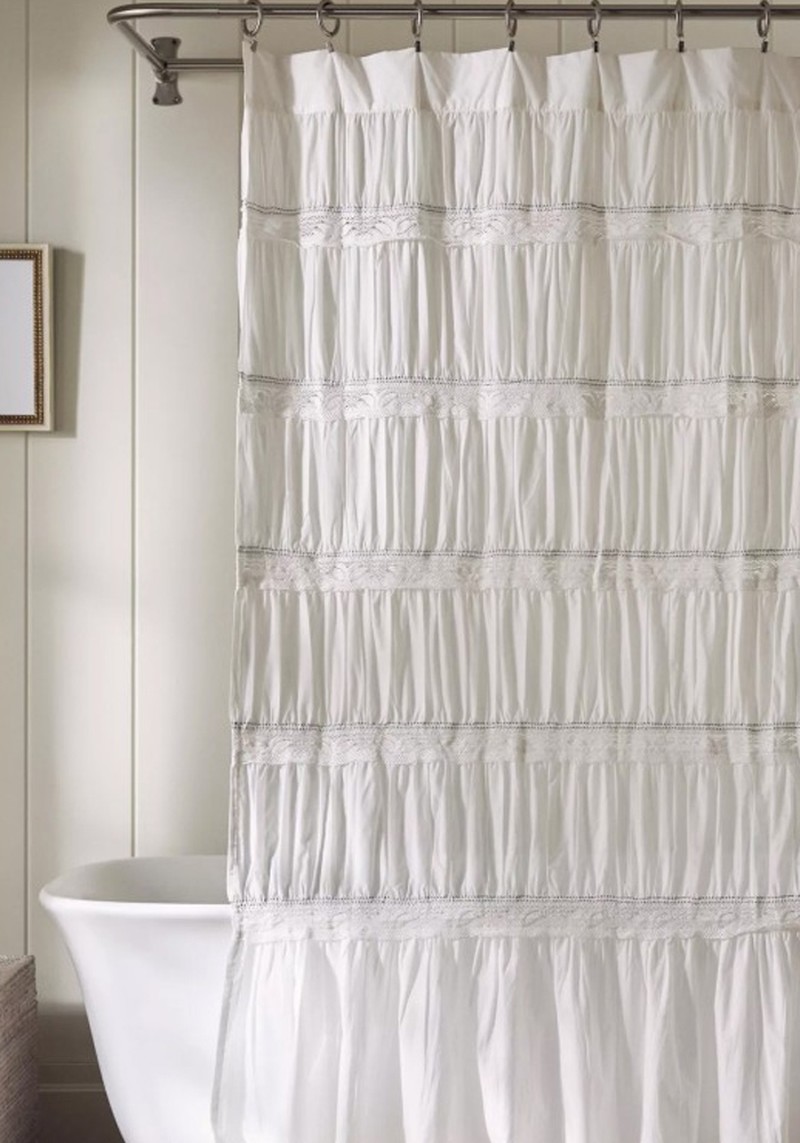Textured Cotton Shower Curtain 