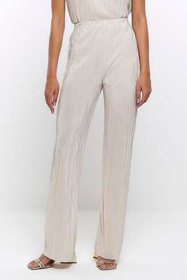 Plisse Flared Trousers from River Island