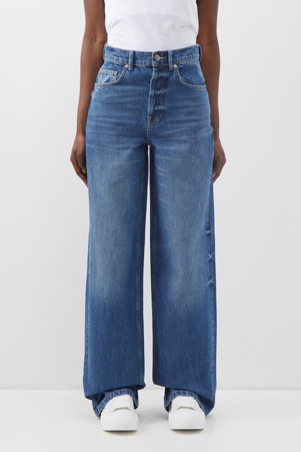 90s Organic Cotton High-Waisted Wide-Leg Jeans from Raey