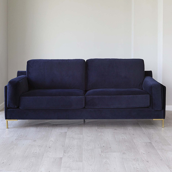 Mayfair Navy Blue 2 Seater Velvet Sofa 