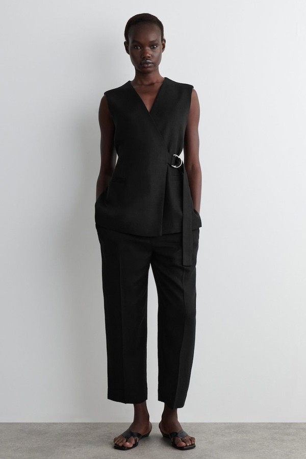 Belted Wrap-Front Waistcoat