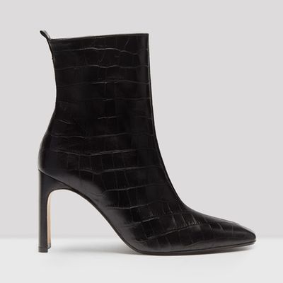 Black Croc Leather Boots from Missta